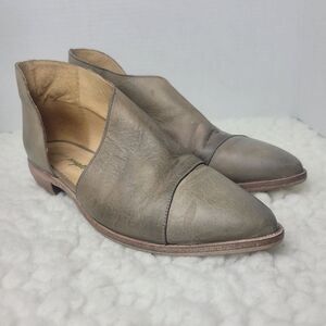Free People Royale Pointed Toe D'Orsay Women's Size 9.5 Light Tan Leather Shoes